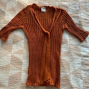 Baserange ribbed knit - rust orange - XS